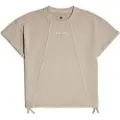 G-Star G-Startil kvinder. D26105-D249-D848 Overfarvet T-shirt med sømdetaljer taupe (M), Casual, Korte ærmer, Gråt, Økologisk bomuld, Bæredygtig