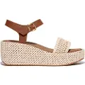 FitFlop Fitfloptil kvinder. JG1-C25 Brune sandaler i vævet læder (39), 5-8 cm, Spænder, Casual