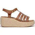 FitFlop Fitfloptil kvinder. JF5-C15 Brune espadriller i læder i fiskerstil med kile (41), 5-8 cm, Spænder, Casual