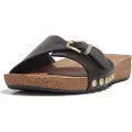 FitFlop Iqushion Adjustable Buckle Leather Klipklapper