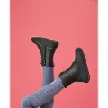 FitFlop F-mode Leather Lace-up Flatform Ankle Støvler