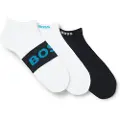 Hugo Boss BOSStil mænd. 50543482 Pakke med 3 par logosokker hvid, sort (43-46), Afslappet, Bomuld
