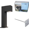 QAZQA Industriel stående udendørslampe antracit 30 cm IP44 - Baleno