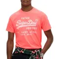 Superdry Superdrytil mænd. M1012119A Coral Vintage Fluor T-shirt (M), Casual, Bomuld, Korte ærmer, Koralfarvet