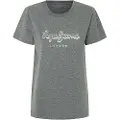 Pepe Jeans Pepe Jeanstil kvinder. PL505956 T-shirt Gaia Grå (XS), Casual, Korte ærmer, Økologisk bomuld, Bæredygtig
