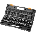 Vevor Slagfatningssæt 1/2 tommer 26 stykker stødfatninger, lavvandede sokkel, 6-punkts fatninger, robust konstruktion, CR-V, 1/2 tomme drevsæt Socket metrisk 10 mm - 36 mm, med et opbevaringsbur