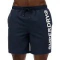 Superdry Superdrytil mænd. M3010248A 43,2 cm svømmedragt med sporty grafik (L), Badetøj, Polyester, Blå