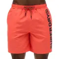 Superdry Superdrytil mænd. M3010248A 43,2 cm svømmedragt med sporty koralgrafik (M), Badetøj, Koralfarvet, Genanvendt polister, Bæredygtig
