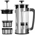 Espro Fransk presse kaffemaskine PRESS P5 950 ml, sølv, glas1 / poleret rustfrit stål, Espro