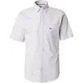 Fynch&Hatton Minimal Poplin Print Kortærmet Skjorte