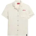 Superdry Superdrytil mænd. M4010938A Merchant Suika skjorte off-white (XL), Hvid, Casual, Bomuld, Korte ærmer
