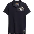 Superdry Superdrytil mænd. M1110396A Vintage Athletic navy polo shirt (S), Casual, Bomuld, Korte ærmer, Blå
