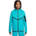 Nike Sportswear Tech Fleece-hættetrøje med lynlås til større børn - grøn
