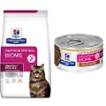 Hill's Pet Nutrition 8 kg Hill's Prescription Diet tørfoder til katte + 6 x 82 g vådfoder gratis! - Gastrointestinal Biome Kylling + Gastrointestinal Biome med kylling og grøntsager