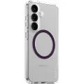 PanzerGlass Flagship Case Transparent Urban Combat w. Plum Purple QI Compatible Samsung Galaxy S25