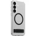 PanzerGlass Feature Case Transparent w. Black Kickstand & QI Compatible Samsung Galaxy S25+