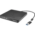 Sandberg USB-C/A DVD Burner - CD-RW (Brænder) - USB-C - Sort