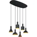 QAZQA Moderne pendellampe sort 6-lys - Biles