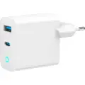 Gembird GaN USB-oplader 65W med 1xUSB-C PD og 1xUSB QC3.0 - Hvid