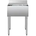 Vevor Professionel iskasse, 61 l iskasse under bar, 24 x 19 x 37 tommer kølekasse i rustfrit stål med skydelåg, flaskeholdere, justerbare kuglefødder, kølevogn, cocktailenhed til bar, restaurant, pub