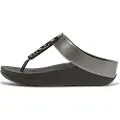 FitFlop Fitfloptil kvinder. HJ1-B06 Halo-perle-cirkel-sølv-sandaler (40), Sort, Sølvfarvet, 3-5 cm, Ingen, Casual