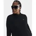 Nike Swift-Dri-FIT UV-løbetrøje (plus size) med 1/4 lynlås til kvinder - sort