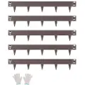 Vevor Stål Landskabskant, 5 pakker 39 x 3 tommer Rustbestandig Metal Landskabskant, Bøjelig Havekant, Kraftig Plænekant, Nem at Installere, Blomsterbed Havestideler Brun