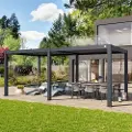 PRIMEYARD 3x6m Pergola, lameltag, antracitgrå