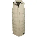 Superdry Superdrytil kvinder. W5011482A Ripstop beige quiltet vest lang beige (M), Casual, Polyester, Bæredygtig