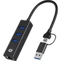 Conceptronic Donn07ba Usb-c 3.1 Til Rj45/usb-a 3.0 Adapter