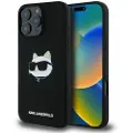 Karl Lagerfeld iPhone 16 Pro Max Karl Lagerfeld Choupette Head MagSafe cover i flydende silikone - Sort