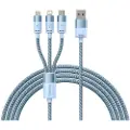 Baseus StarSpeed 3-i-1 opladnings- og datakabel - 1.2m, 3.5A - Blå