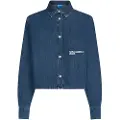 Karl Lagerfeld Boxy Denim Skjorte Med Lange ærmer