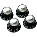 Gibson Top Hat Knobs for Electric Guitar Black with Silver Insert