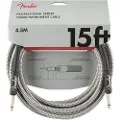 Fender Professionelt 15 Fod Langt Lige Instrumentkabel Hvid Tweed
