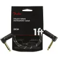 Fender Deluxe 1 Fod Langt Vinklet Instrumentkabel Sort Tweed