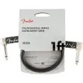 Fender Professionelt 1 Fod Langt Vinklet Instrumentkabel Sort