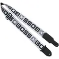 Hugo Boss BSM-20-BW Monogram Guitar Strap Sort Logo på Hvid