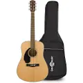 Fender CD-60S Left Handed Acoustic Natural & Padded Gig Bag Bundle