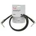 Fender Professionelt 3 Fod Langt Vinklet Instrumentkabel Sort