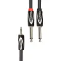 Roland 1/8" TRS - dobbelt 1/4" interconnect kabel 5ft / 1.5 m