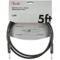 Fender Professionelt 5 Fod Langt Lige Instrumentkabel Sort