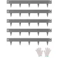 Vevor Stål Landskabskant, 5 pakker 39 x 3 tommer Rustbestandig Metal Landskabskant, Bøjelig Havekant, Kraftig Plænekant, Nem at Installere, Blomsterbed Havestideler Mørkegrå
