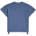 G-Star G-Startil kvinder. D26105-D249-H362 T-shirt med overfarvede sømdetaljer, blå (XS), Casual, Bomuld, Korte ærmer