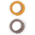 Filibabba Bidering i silikone 2-pak - Warm Grey + Honey Gold