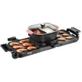 Vevor Hot Pot med grill, 2300W 2-i-1 elektrisk røgfri grill og hot pot, aftagelig shabu-shabu hotpot med non-stick pande, separat dobbelt temperaturkontrol, indendørs koreansk grill til 1-6 personer