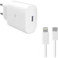 Ksix Med Lightning Mfi-kabel Usb-c-oplader 1 M 30w