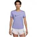 Nike Kortærmet Nike One Swoosh Dri-FIT-løbetop til kvinder - lilla