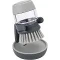 GRATEQ Opvaskebørste med opvaskesæbedispenser PALM SCRUB, grå, Joseph Joseph