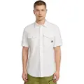 G-Star G-Startil mænd. D19751-D454-C073 Marine Slim skjorte hvid (XXL), Casual, Korte ærmer, Økologisk bomuld, Bæredygtig